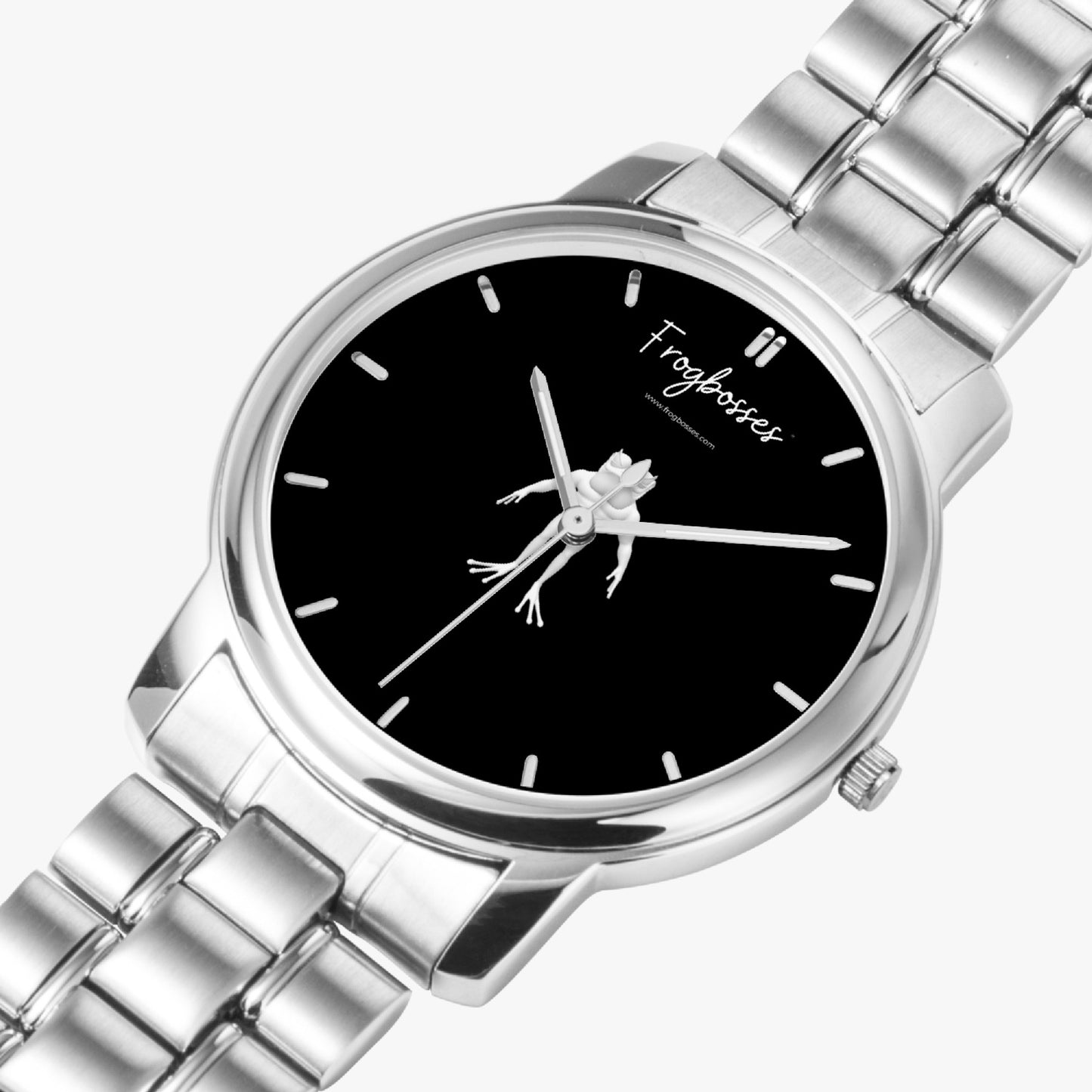 FrogBosses Folding Clasp Type Stainless Steel Quartz Watch