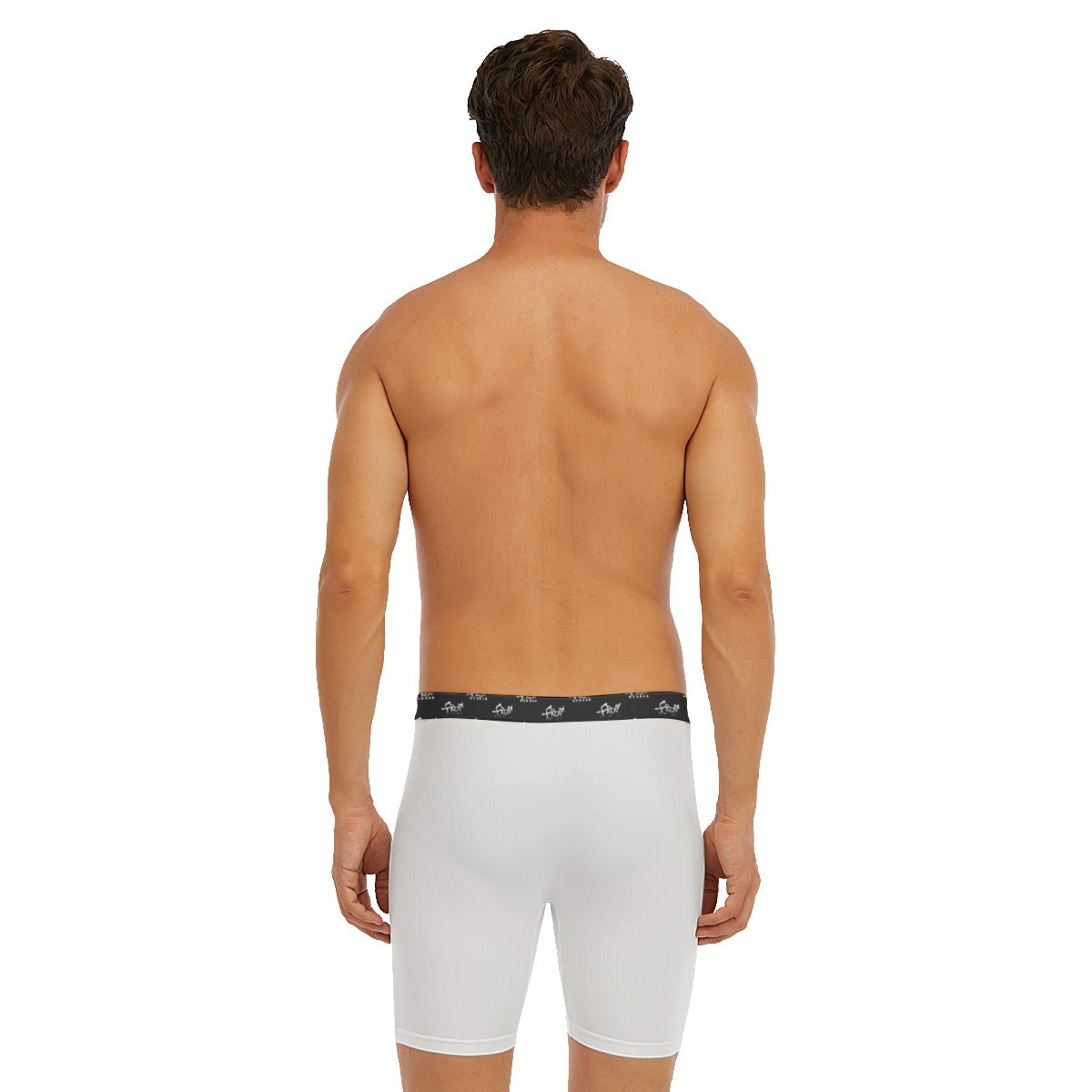 FrogBosses "Toggle to play" Men's Long Boxer Briefs- White