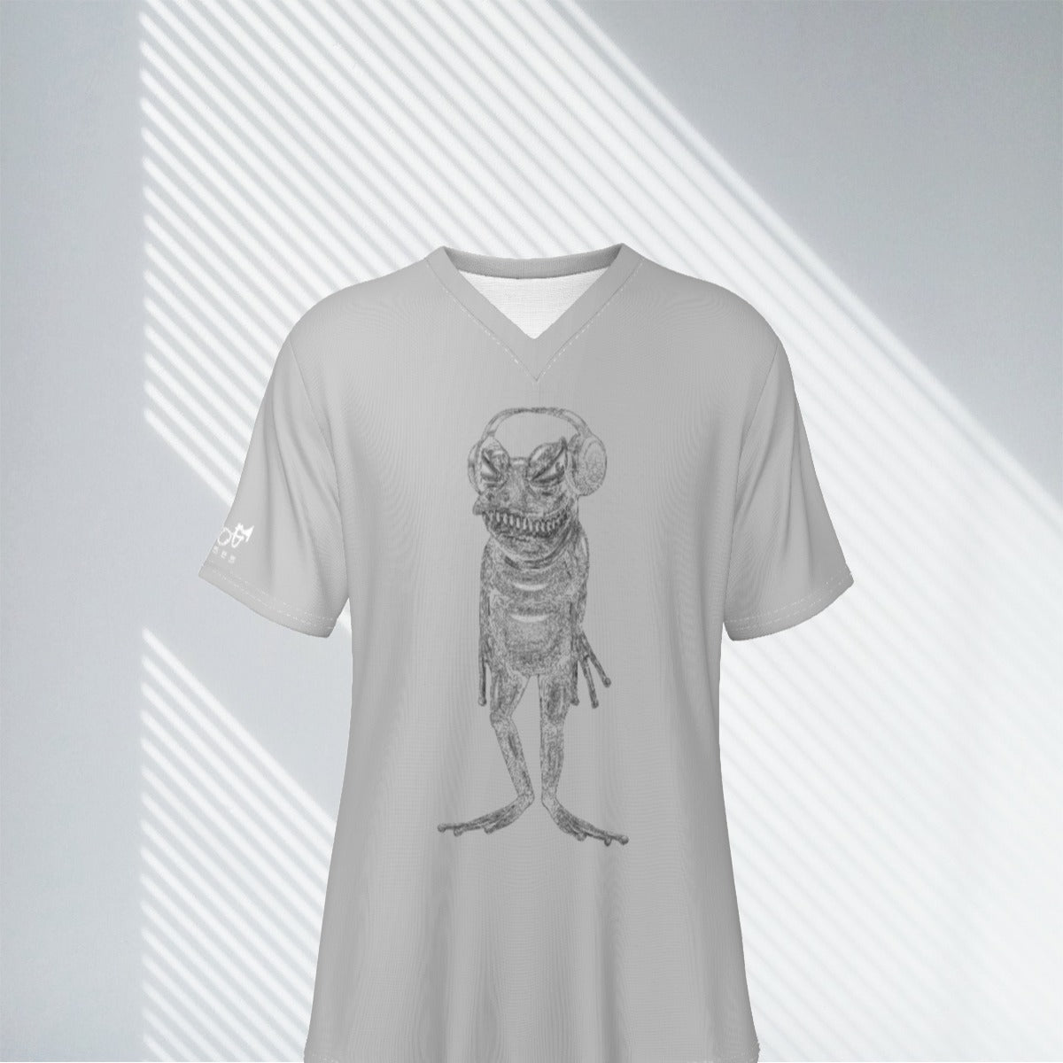 FrogBosses Cool Frog Print V-Neck T-Shirt