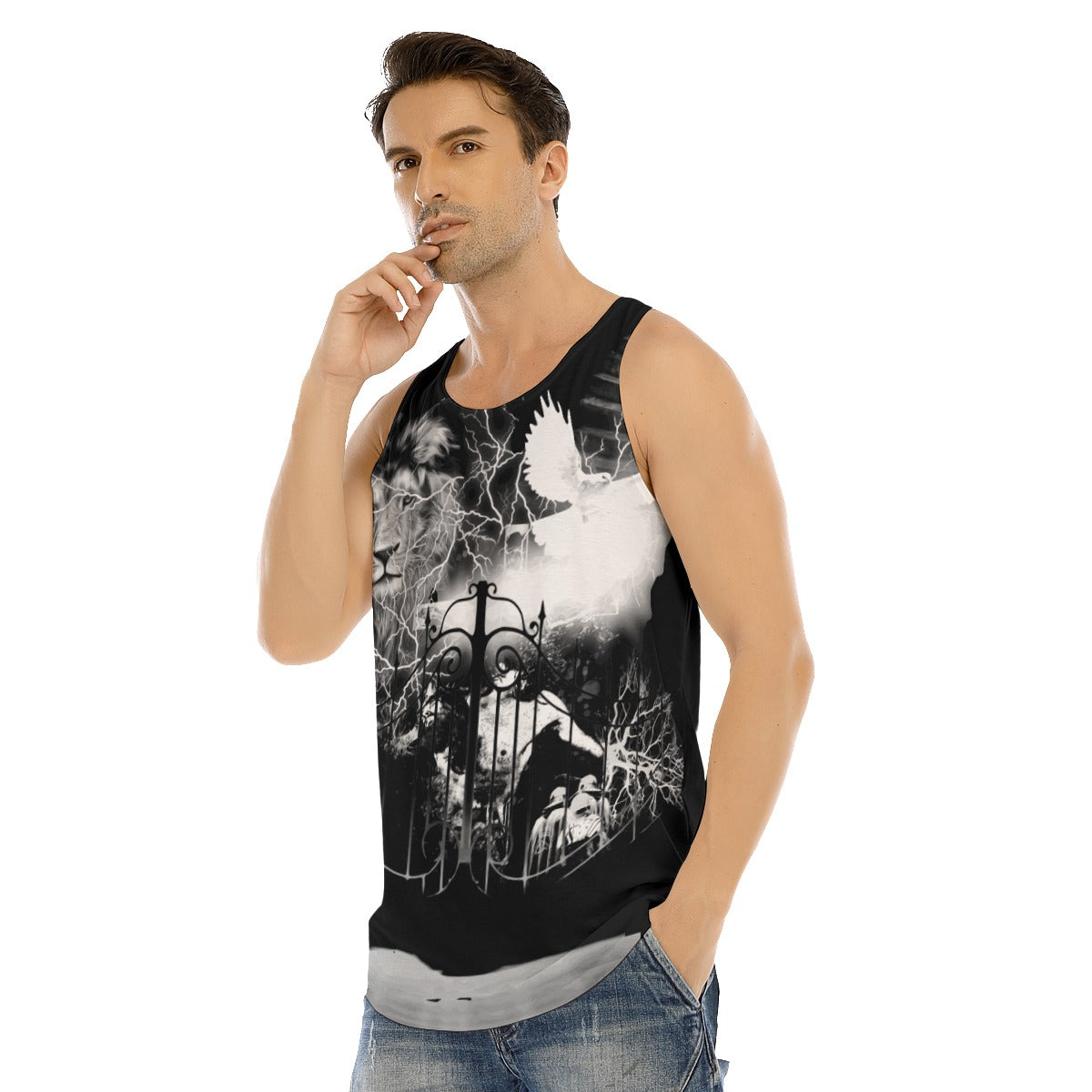 FrogBosses Resurection Men's Curved Hem Long Tank Top