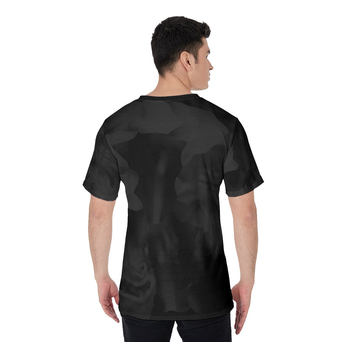 FrogBosses Black Frog Texture Print V-Neck T-Shirt