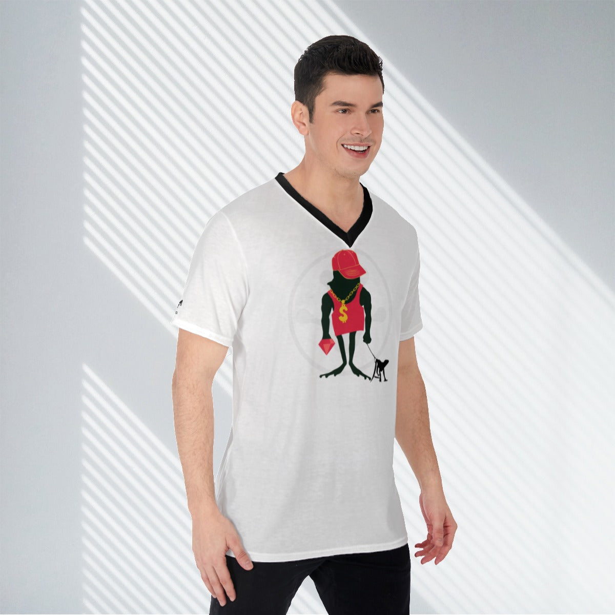 FrogBosses Walking lizard V-Neck T-Shirt