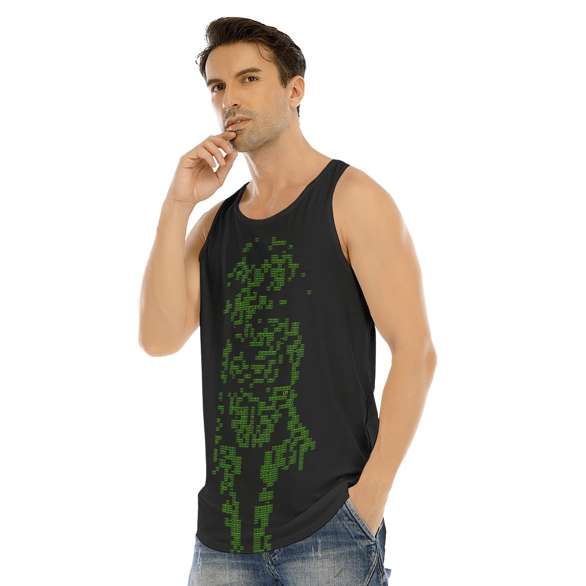 FrogBosses Men's Curved Hem Long Tank Top